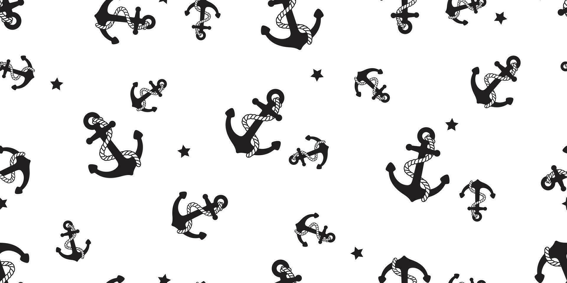 Anchor seamless pattern vector boat star pirate helm maritime Nautical ocean sea repeat wallpaper scarf isolated tile background