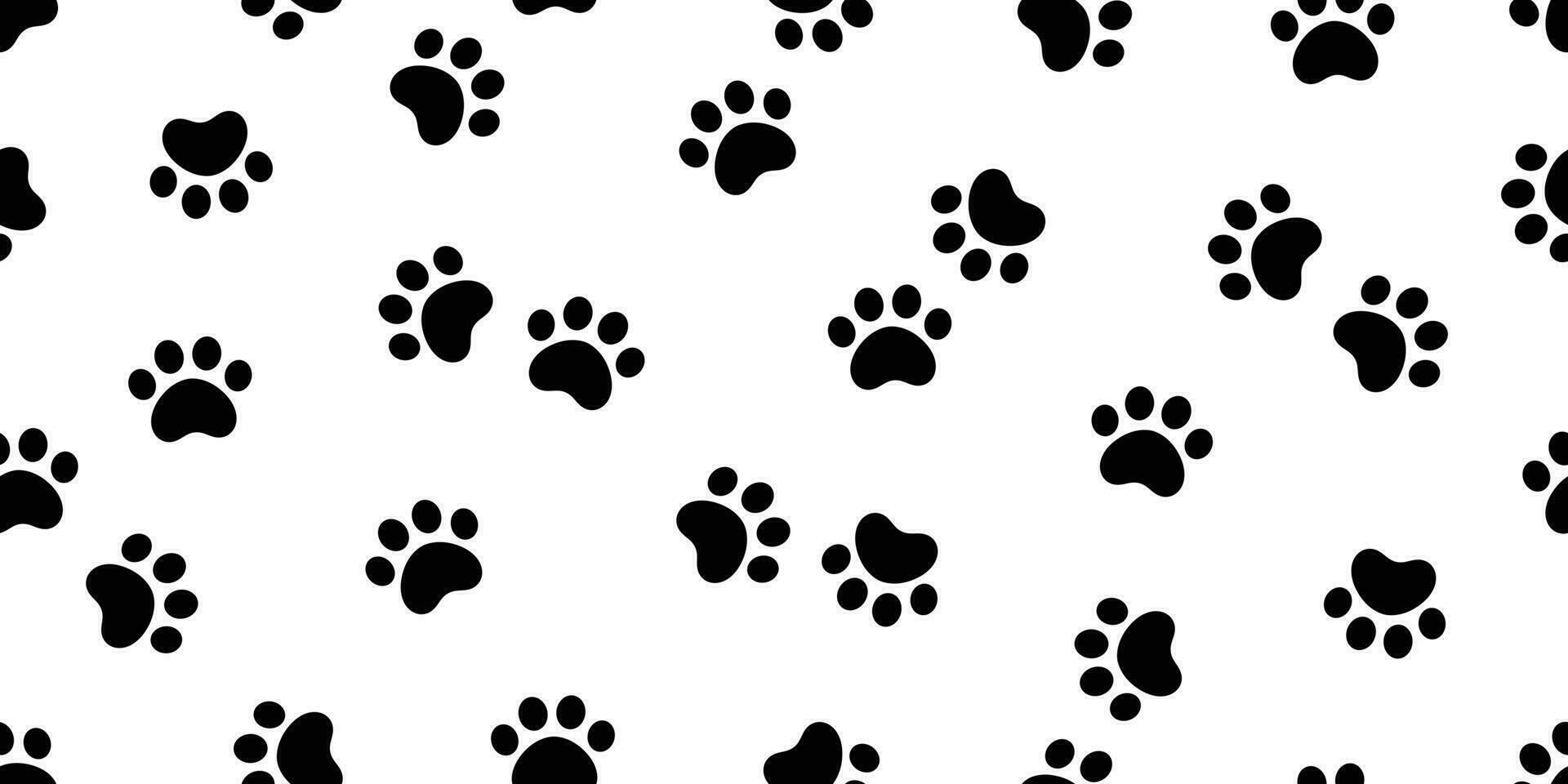 Dog Paw seamless pattern vector footprint cat pet scarf isolated cartoon repeat wallpaper tile background