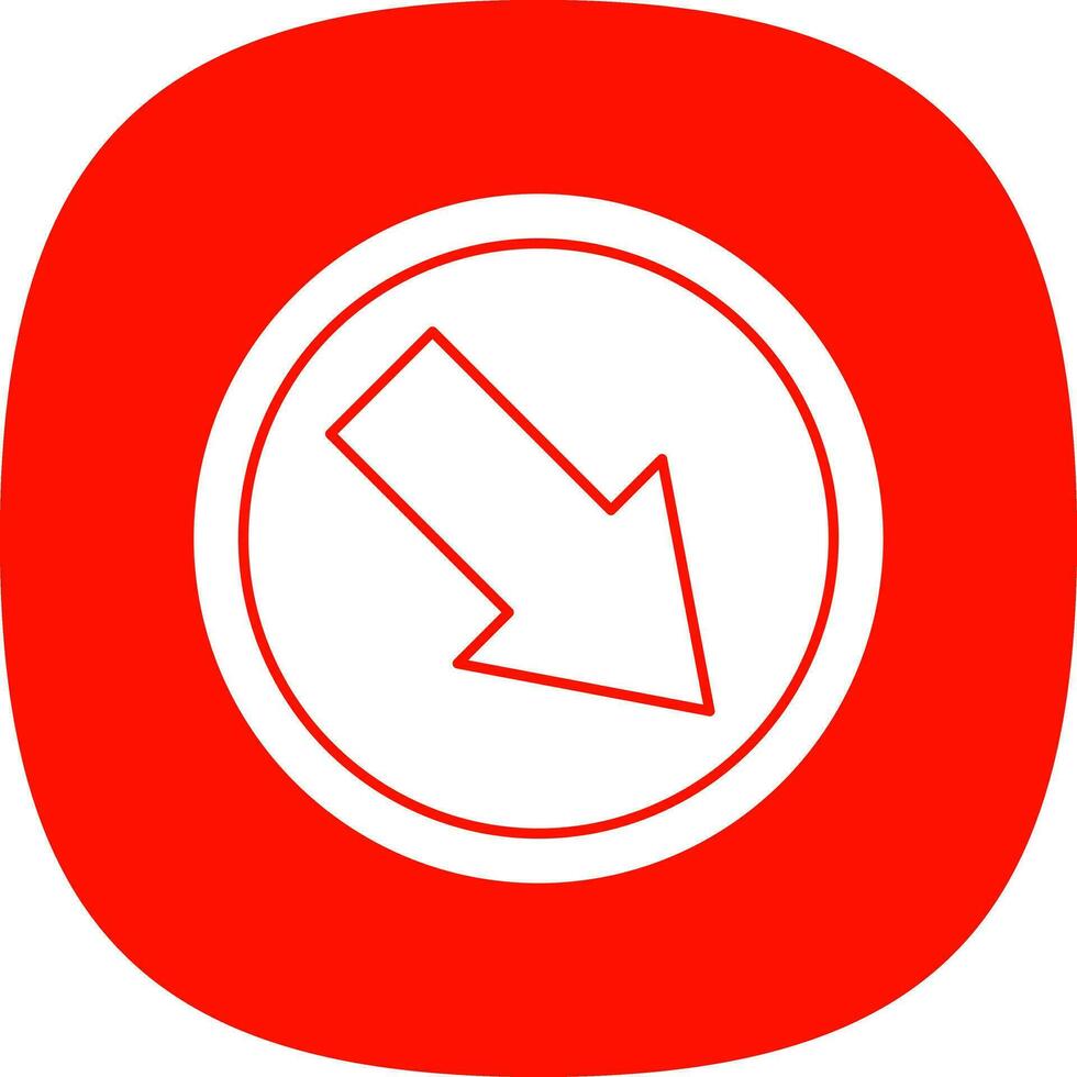 Down Right Arrow Vector Icon Design