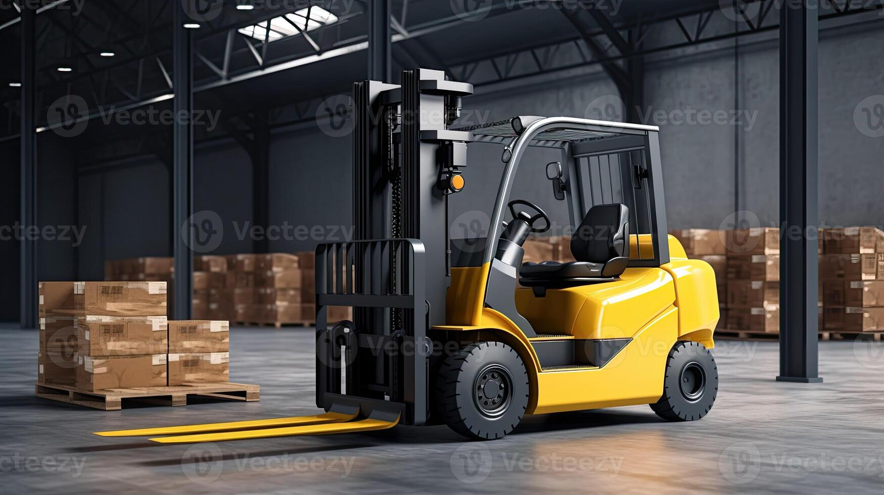 Cargo warehouse filled with container boxes photo