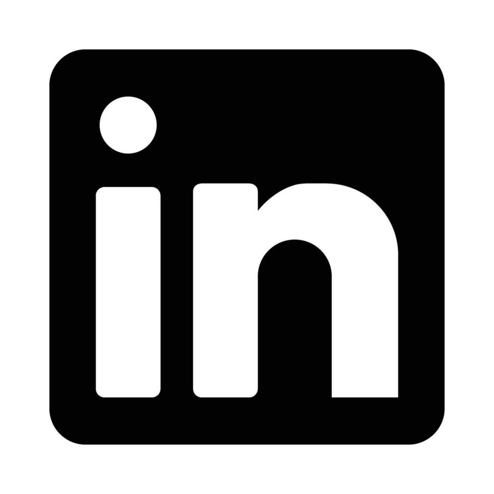 Linkedin Vector Glyph Icon For Personal And Commercial Use.