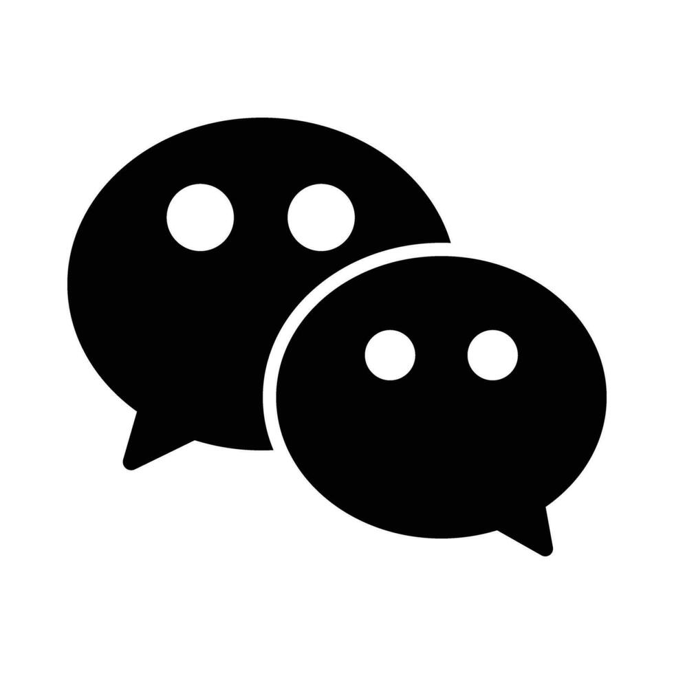 WeChat Vector Glyph Icon For Personal And Commercial Use.