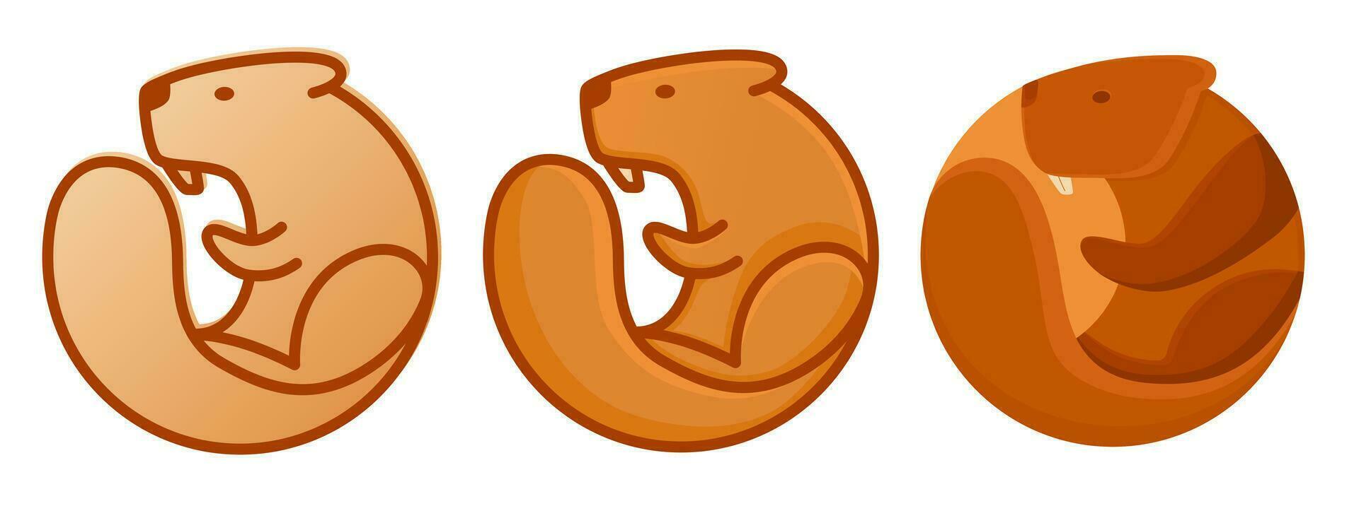 castor logos variación conjunto diseño modelo. roedor personaje mascota. vector ilustración en blanco antecedentes