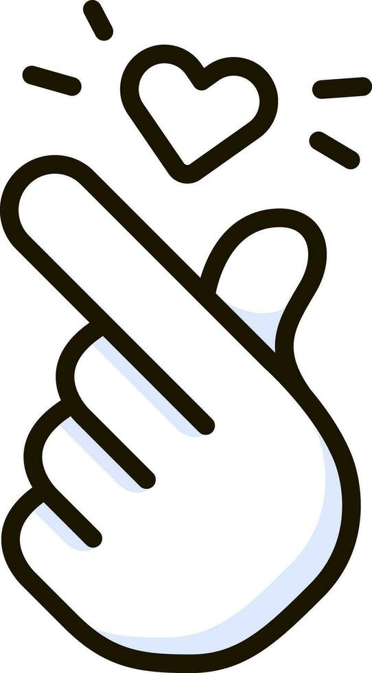 dedo corazón emoji pegatina vector