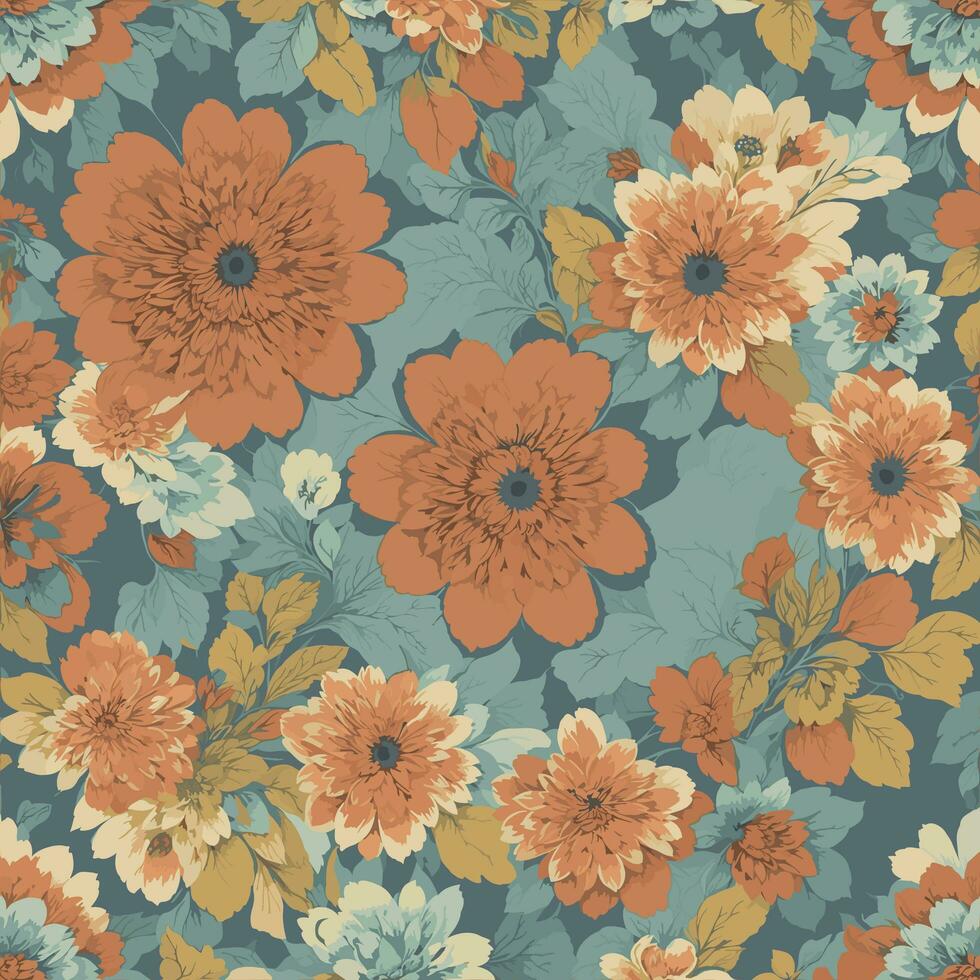 Colorful floral print background. Flat abstract colorful flower pint pattern. Seamless floral pattern with bright colorful flowers pattern. Colorful flower texture background. photo
