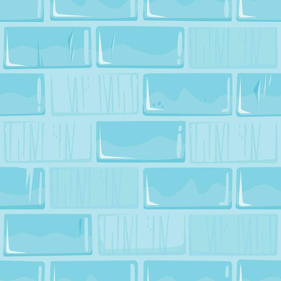 Unfinished Ice Castle Wall, Square Seamless Pattern vector