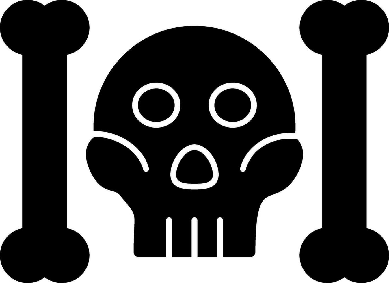 Skull And Bones Vector Icon Design