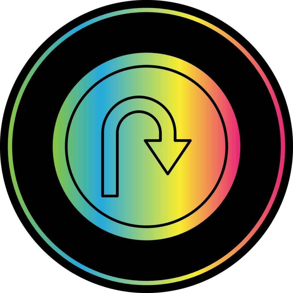 U Turn Vector Icon Design