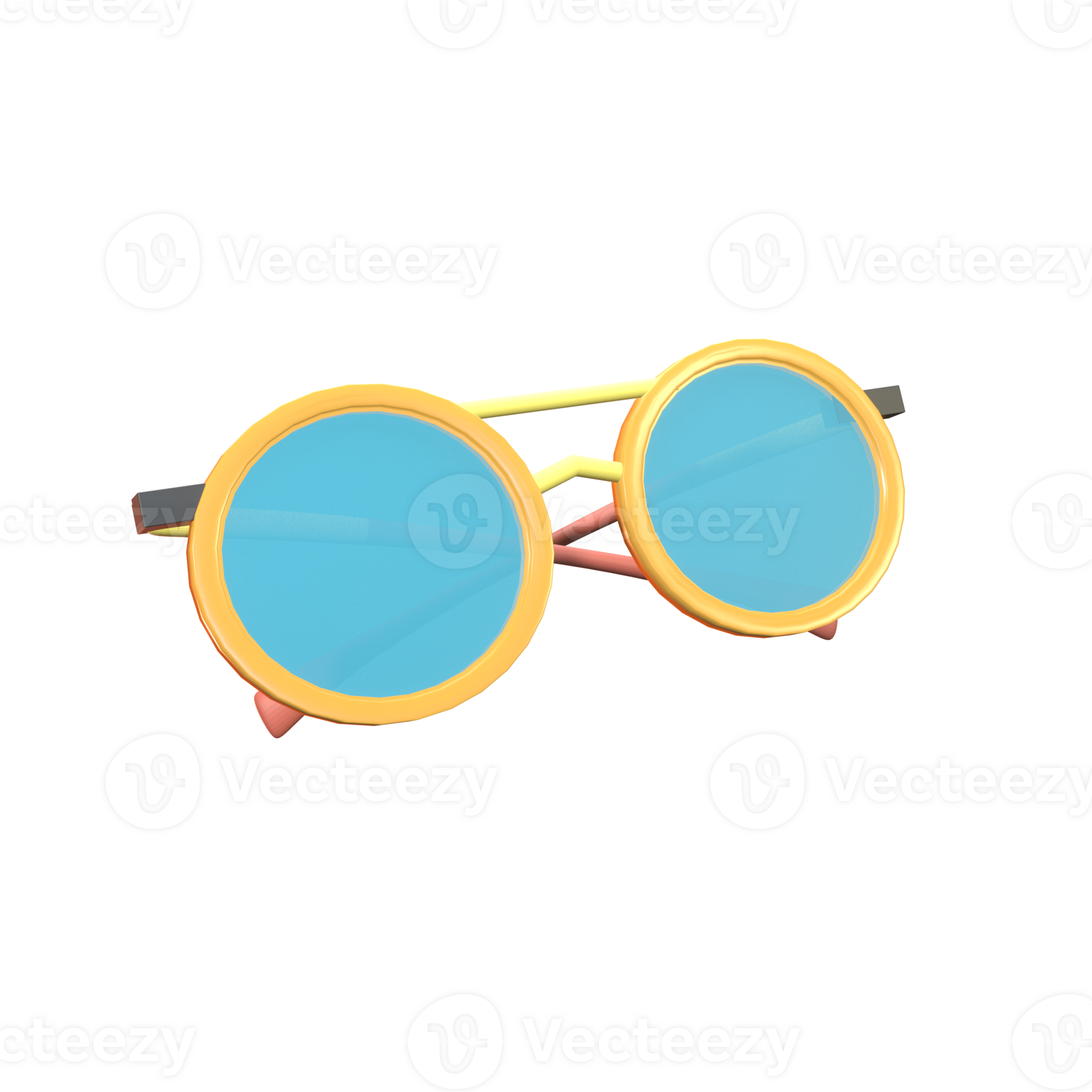 3D icon sunglasses rendered isolated on the transparent background