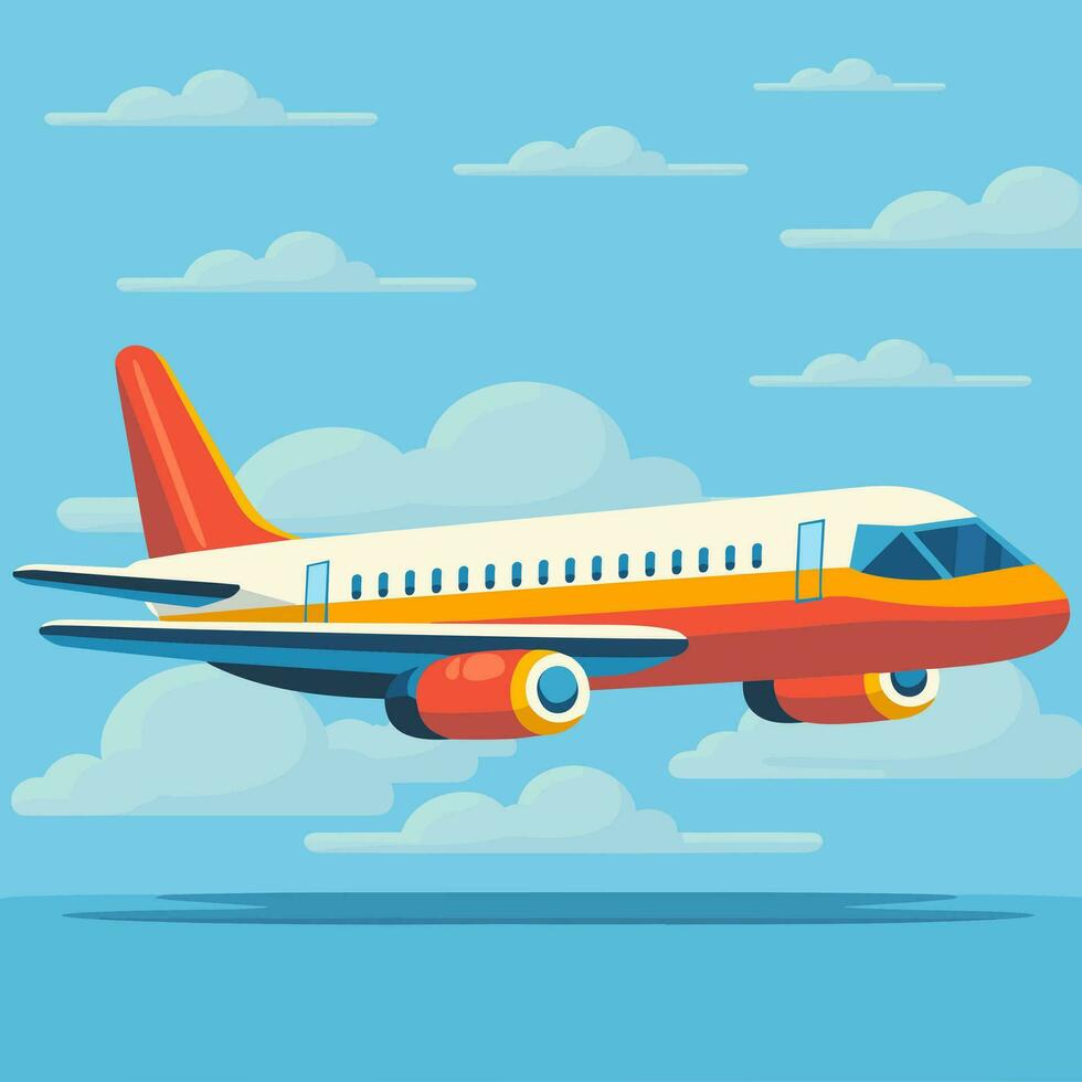 avión icono ilustraciones aislado en el de colores antecedentes vector