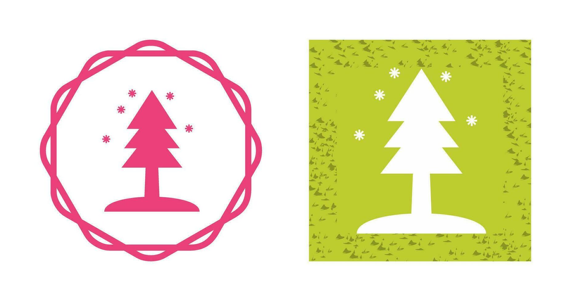 árbol en el icono de vector de nieve