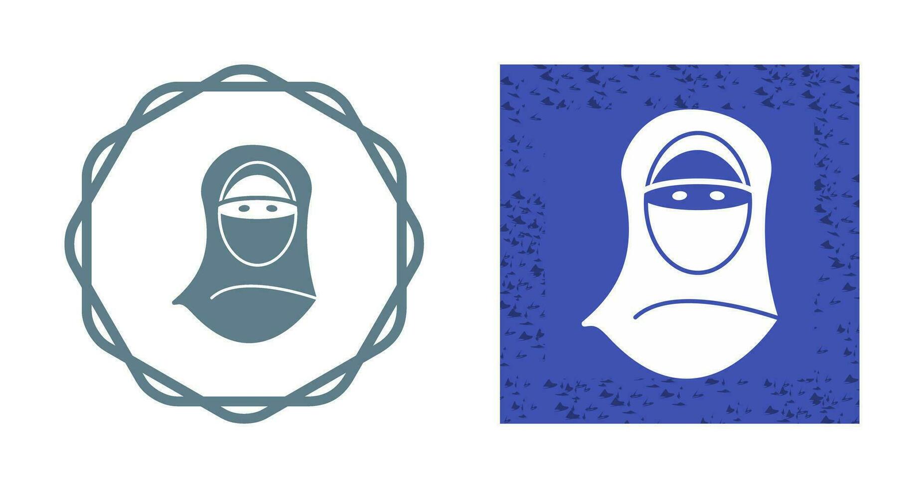 mujer con icono de vector de niqab