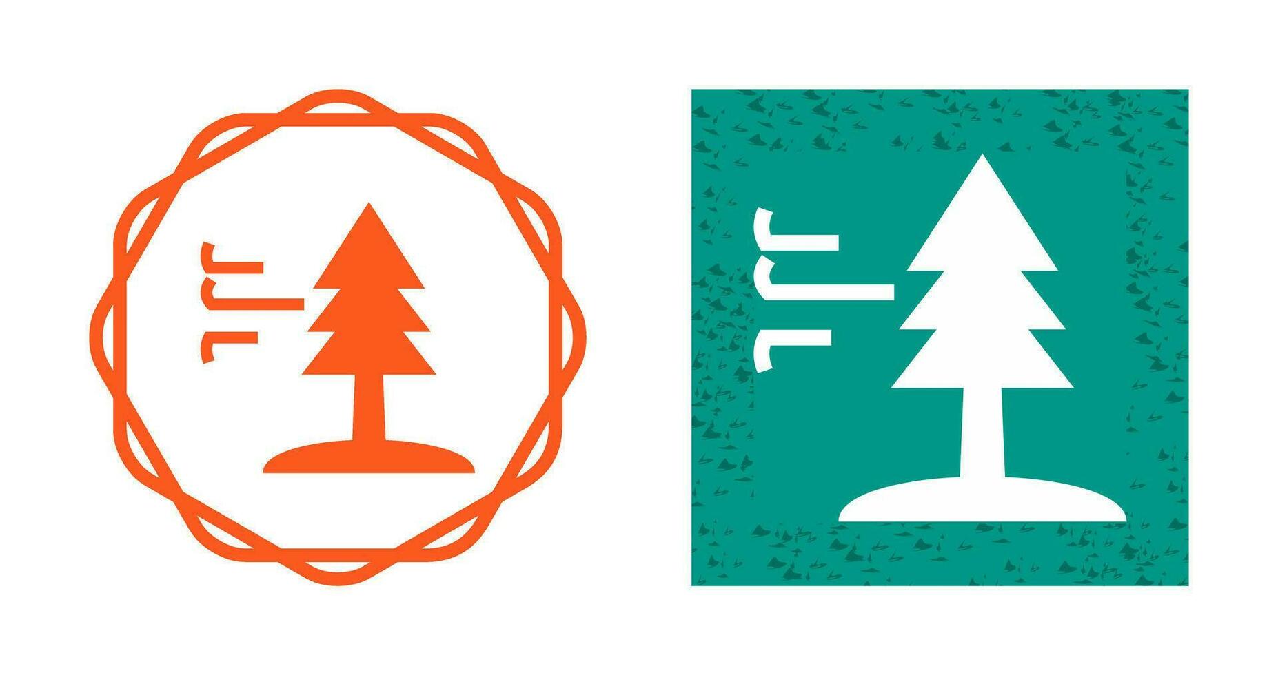 Tree with Wind Vector Icon