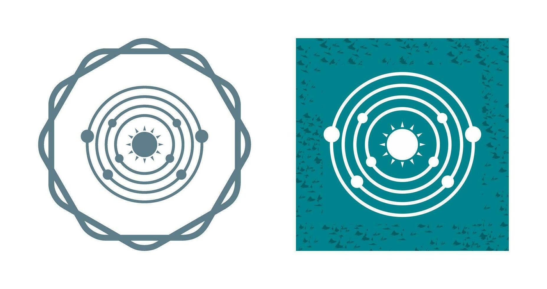 Planets Orbitting Sun Vector Icon
