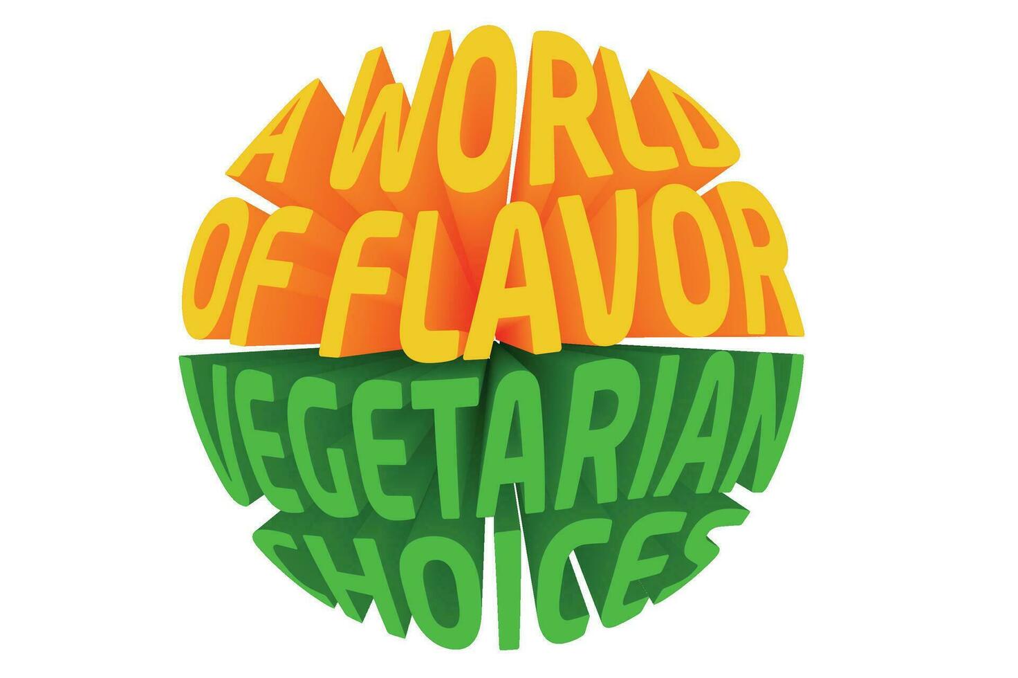 3D Text Design About Vegetarian Quotes vector
