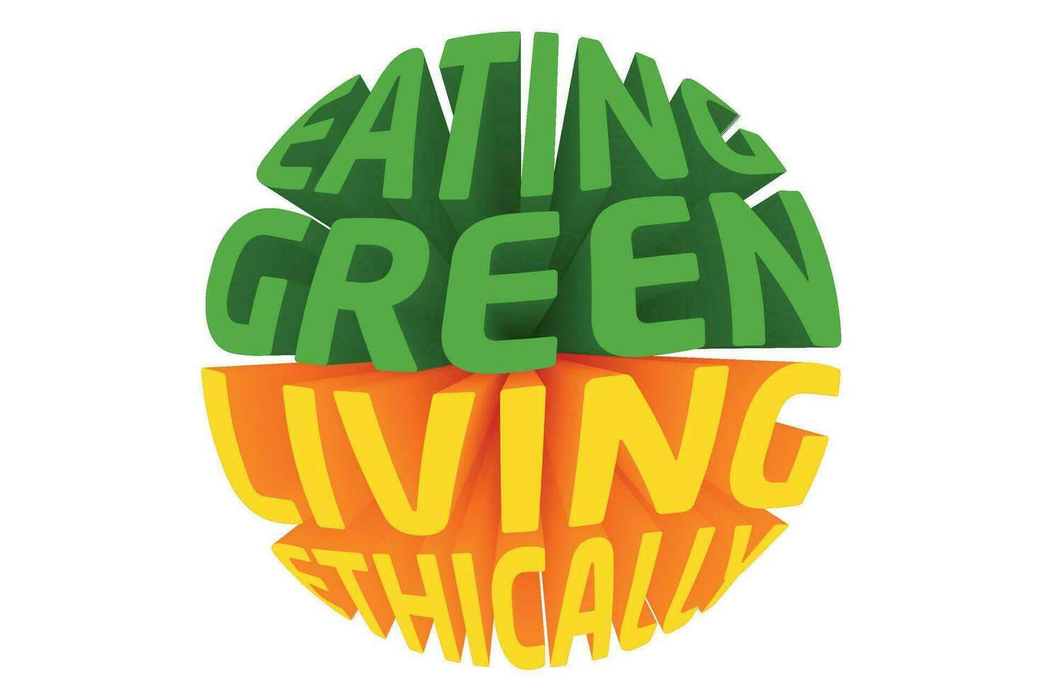 3D Text Design About Vegetarian Quotes vector