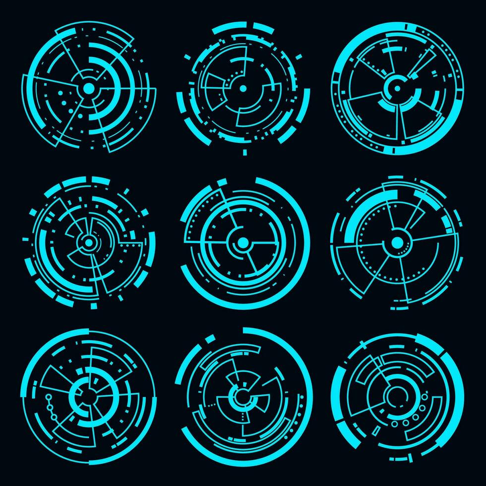 Vector technology Hi-tech element. Sci-fi HUD futuristic frame technology circle.