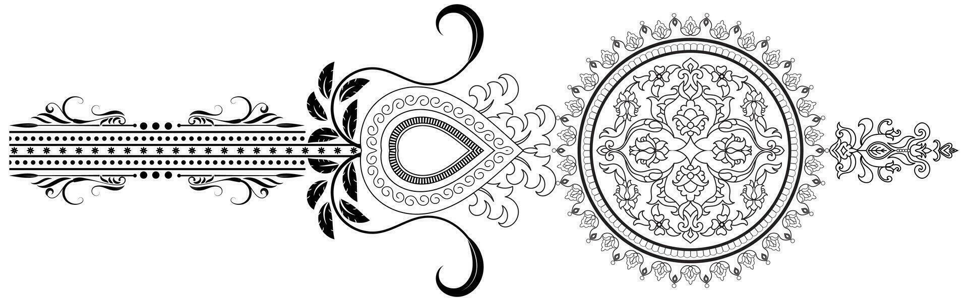 Abstract floral pattern. flower design black circle clip art creative vector
