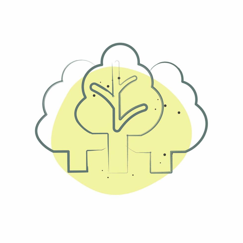 Icon Vegetation. related to Climate Change symbol. Color Spot Style. simple design editable. simple illustration vector