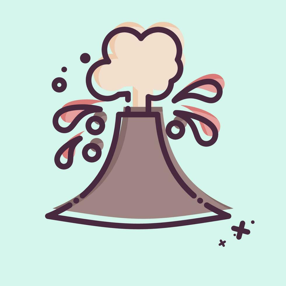 Icon Volcanic Eruptions. related to Climate Change symbol. MBE style. simple design editable. simple illustration vector
