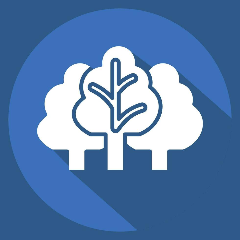 Icon Vegetation. related to Climate Change symbol. long shadow style. simple design editable. simple illustration vector