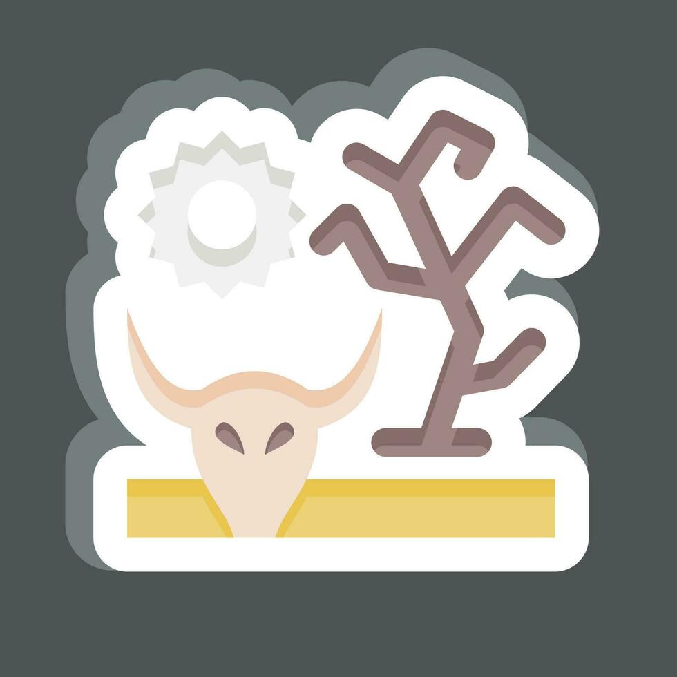 Sticker Drought. related to Climate Change symbol. simple design editable. simple illustration vector