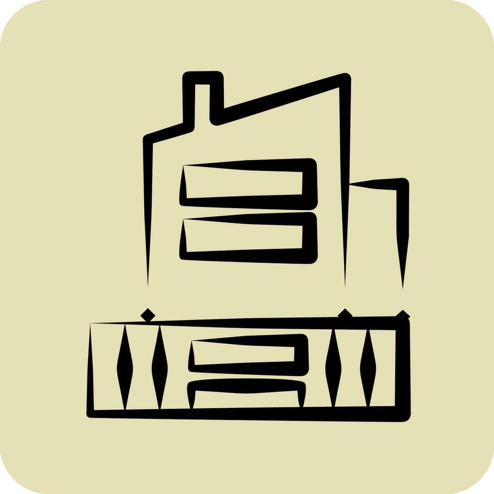 Icon Sea Level Rise. related to Climate Change symbol. hand drawn style. simple design editable. simple illustration vector