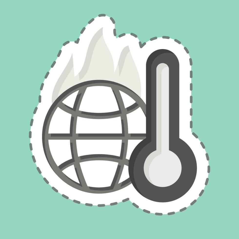 Sticker line cut Increasing Temperature. related to Climate Change symbol. simple design editable. simple illustration vector