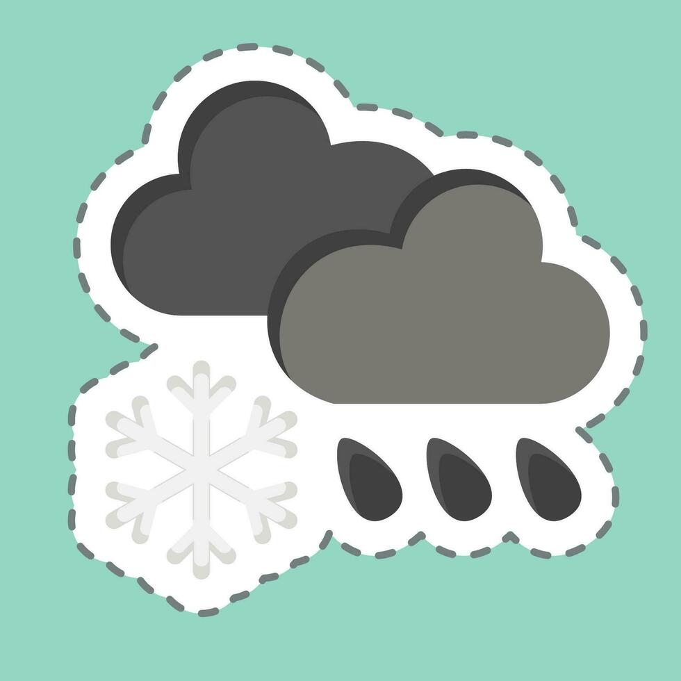 Sticker line cut Cloud Cover and Precipitation. related to Climate Change symbol. simple design editable. simple illustration vector