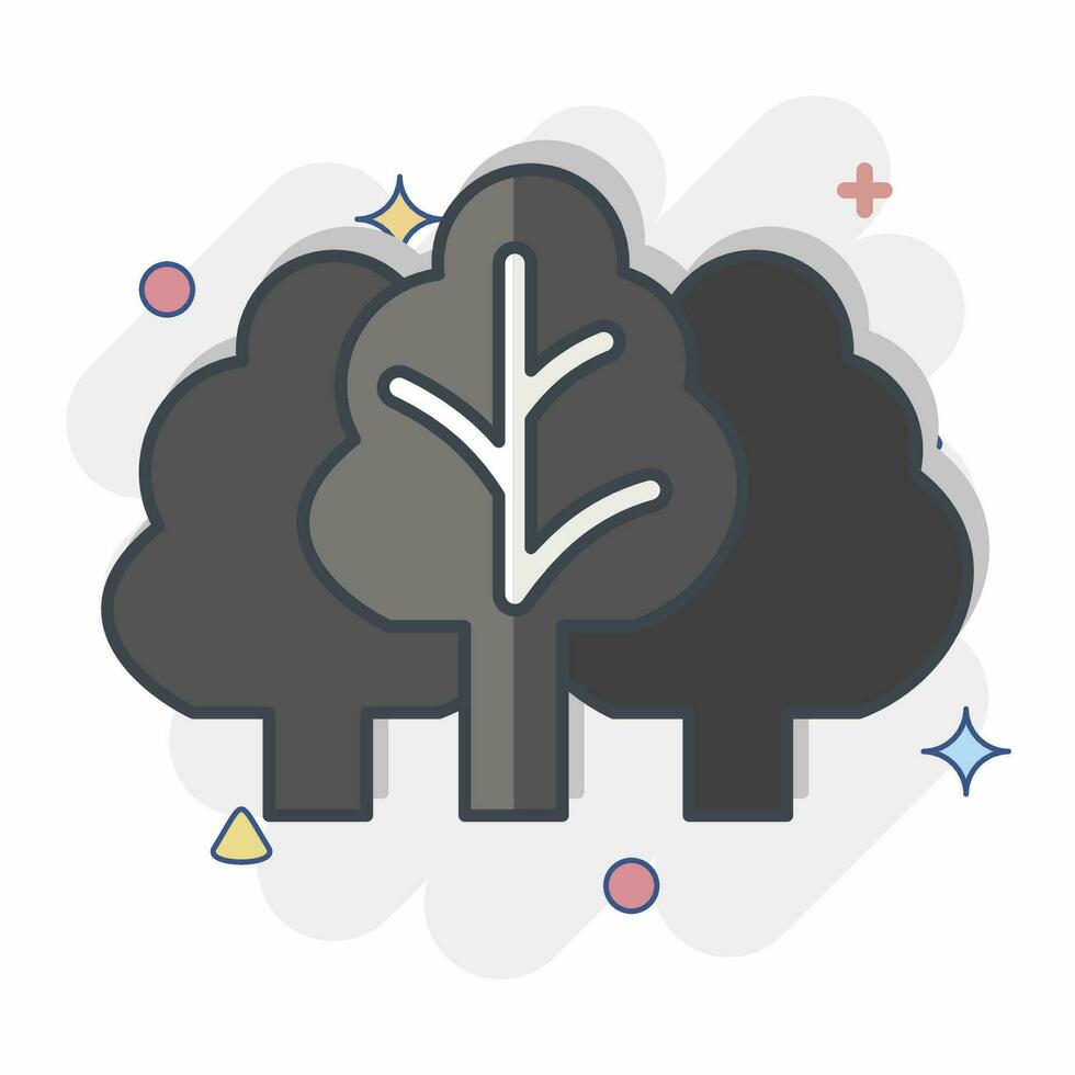 Icon Vegetation. related to Climate Change symbol. comic style. simple design editable. simple illustration vector