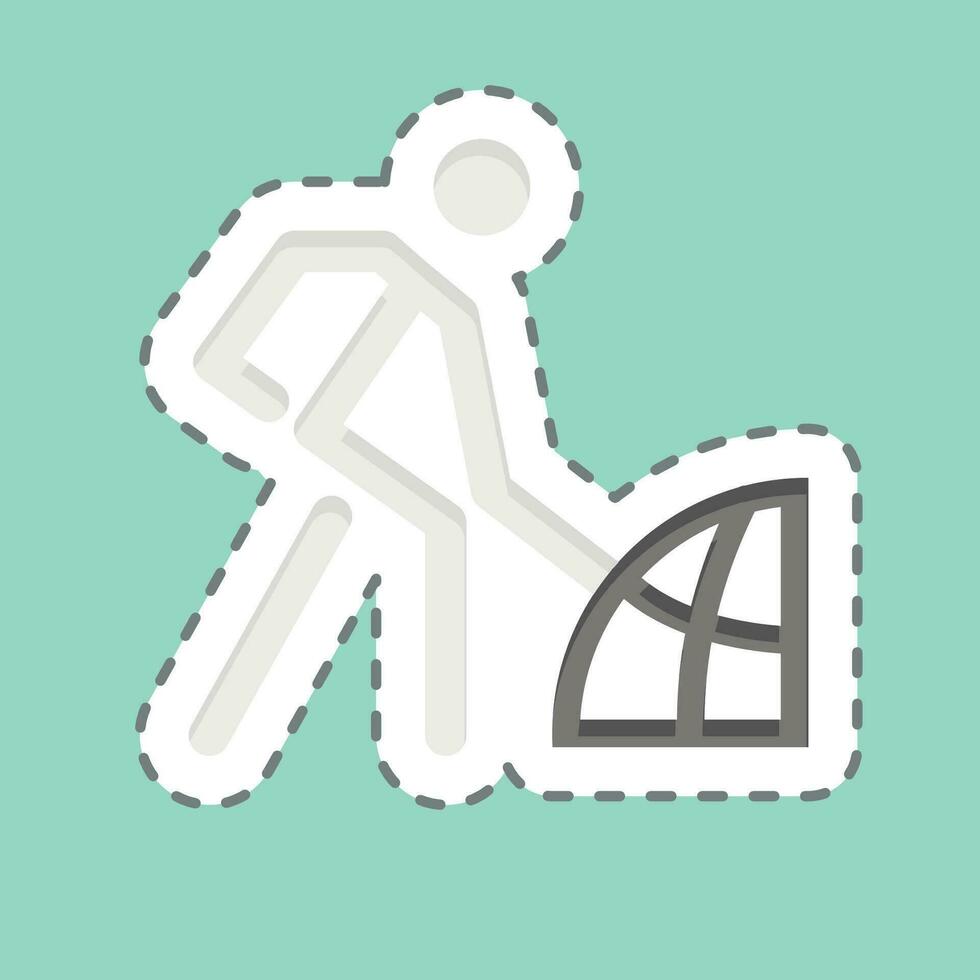 Sticker line cut Human Impact. related to Climate Change symbol. simple design editable. simple illustration vector