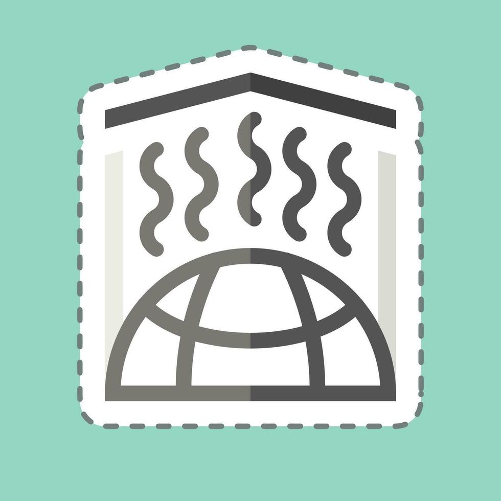 Sticker line cut Greenhouse Effect. related to Climate Change symbol. simple design editable. simple illustration vector