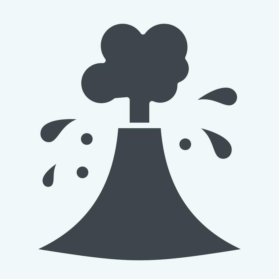 icono volcánico erupciones relacionado a clima cambio símbolo. glifo estilo. sencillo diseño editable. sencillo ilustración vector