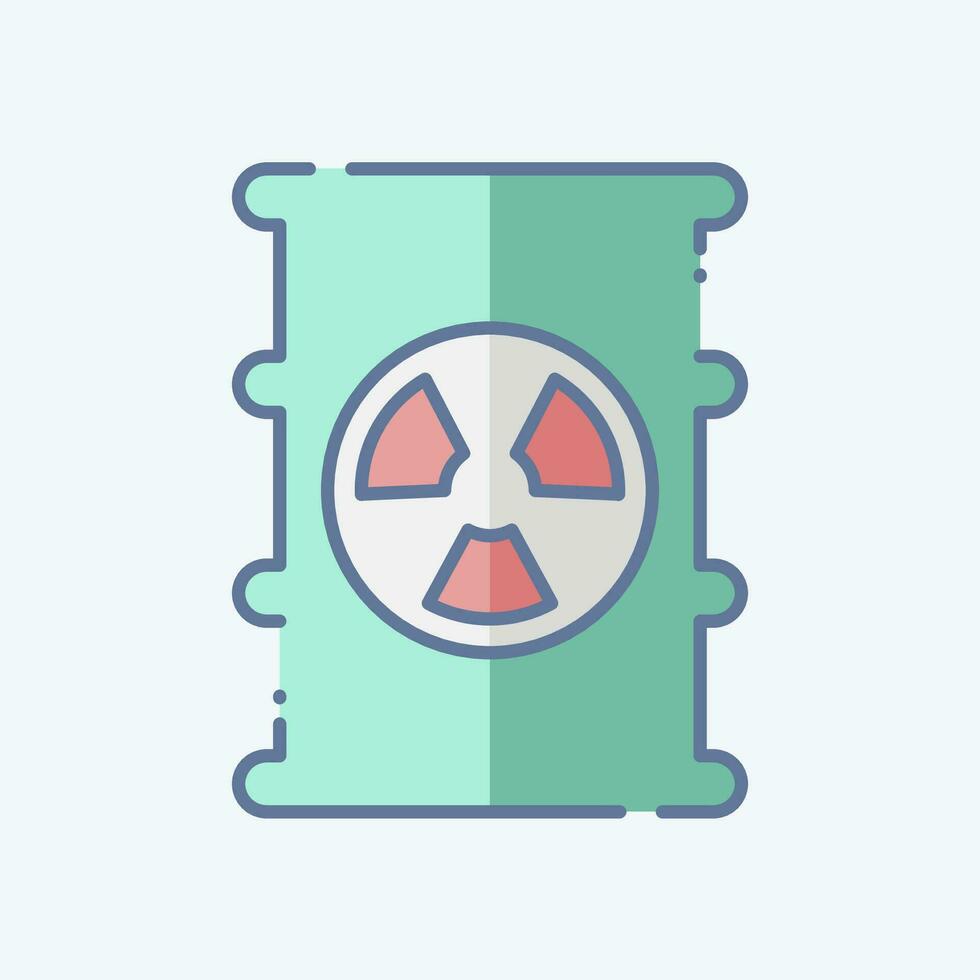 Icon Nuclear Pollution. related to Climate Change symbol. doodle style. simple design editable. simple illustration vector