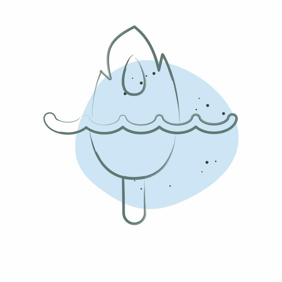 Icon Melting Ice. related to Climate Change symbol. Color Spot Style. simple design editable. simple illustration vector