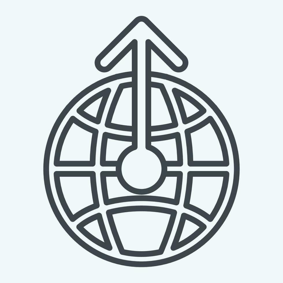 Icon Internet Forcing. related to Climate Change symbol. line style. simple design editable. simple illustration vector