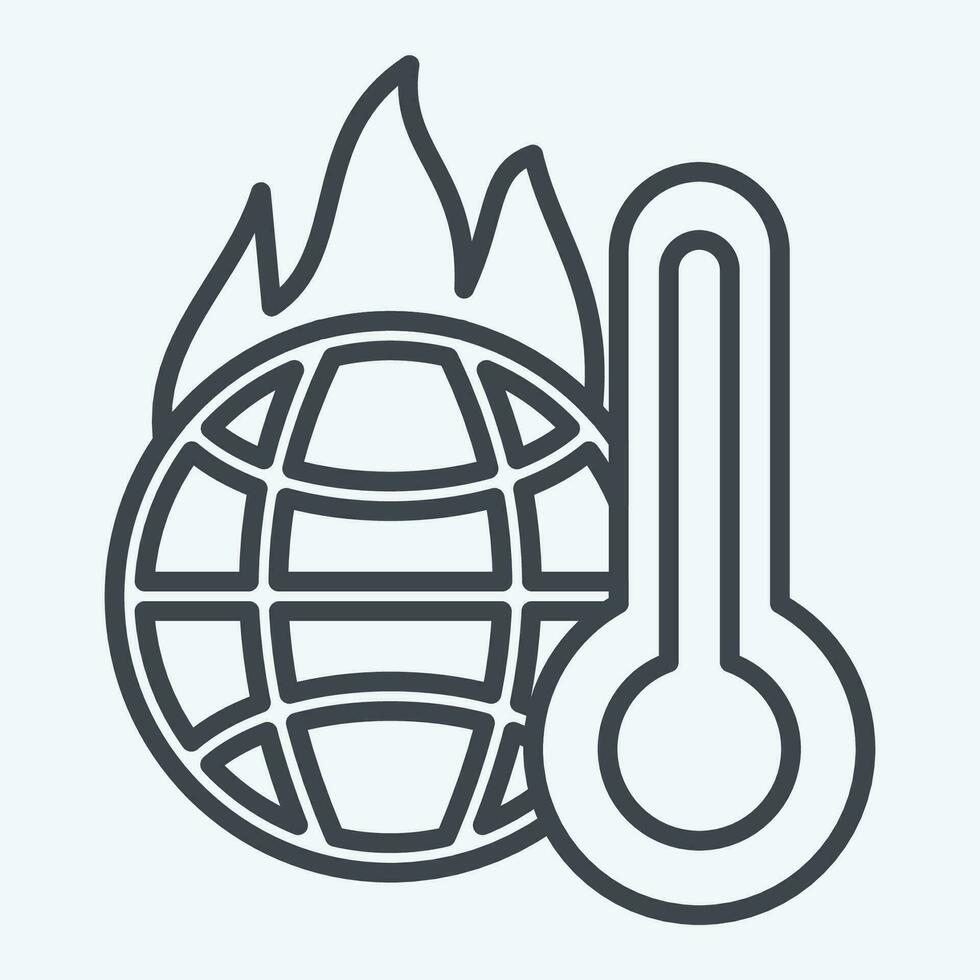 Icon Increasing Temperature. related to Climate Change symbol. line style. simple design editable. simple illustration vector