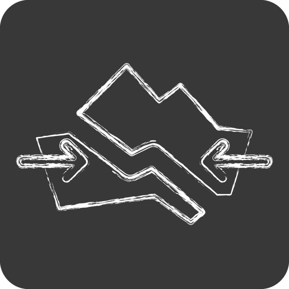 Icon Plate Tectonics. related to Climate Change symbol. chalk Style. simple design editable. simple illustration vector