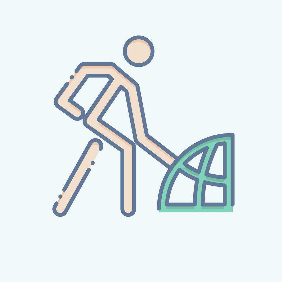 Icon Human Impact. related to Climate Change symbol. doodle style. simple design editable. simple illustration vector