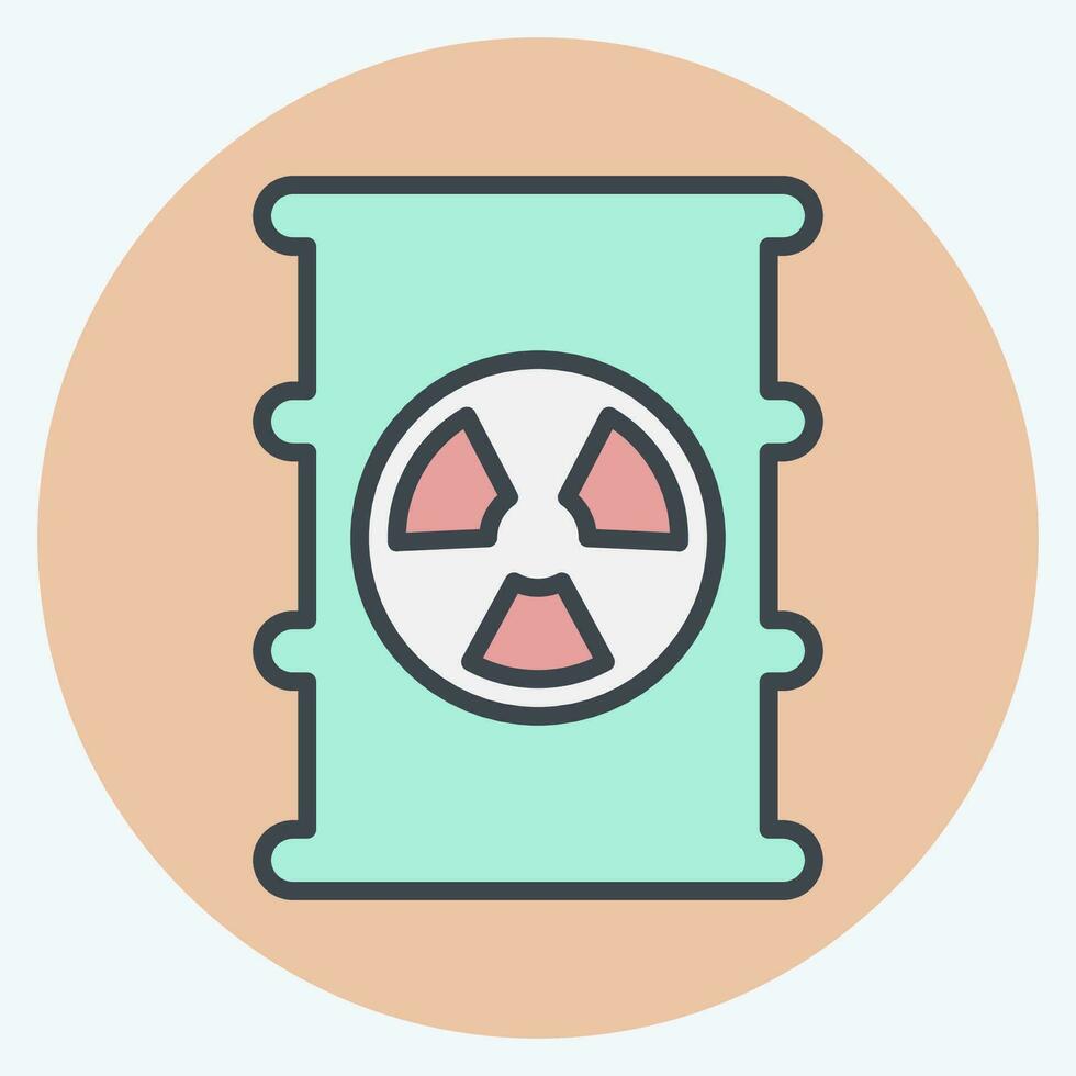 Icon Nuclear Pollution. related to Climate Change symbol. color mate style. simple design editable. simple illustration vector
