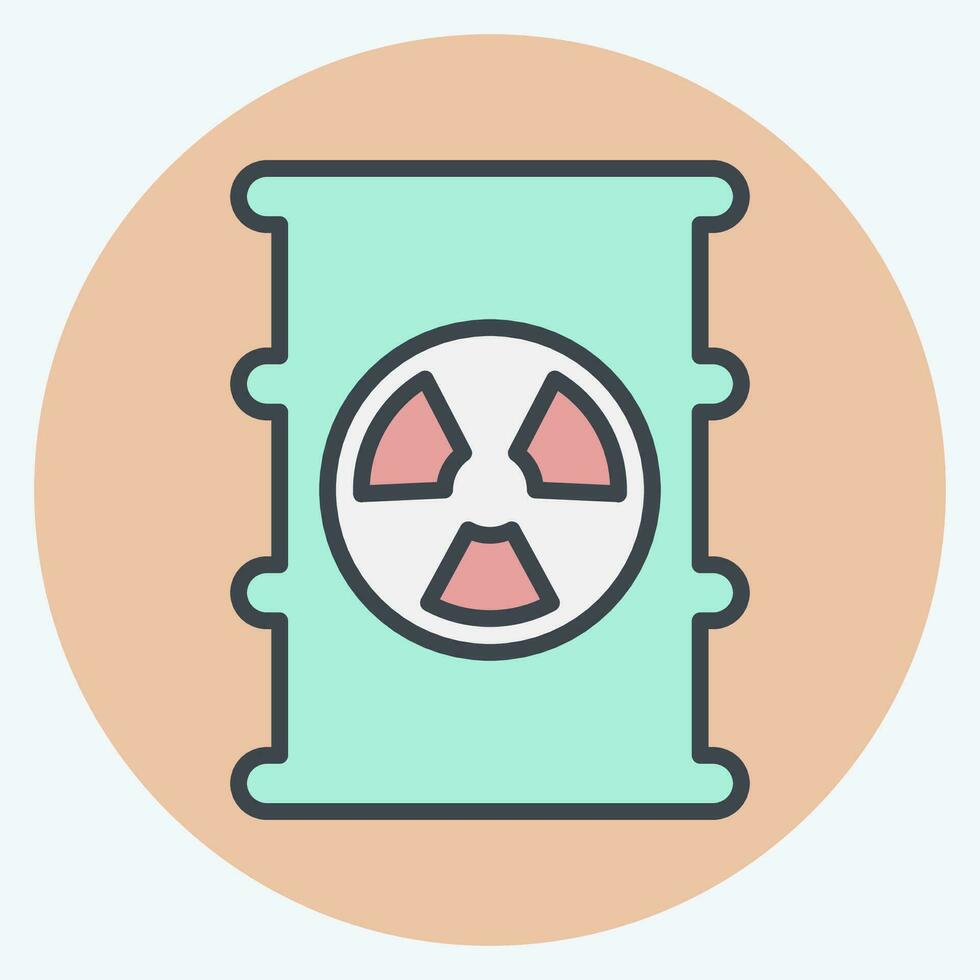 Icon Nuclear Pollution. related to Climate Change symbol. color mate style. simple design editable. simple illustration vector