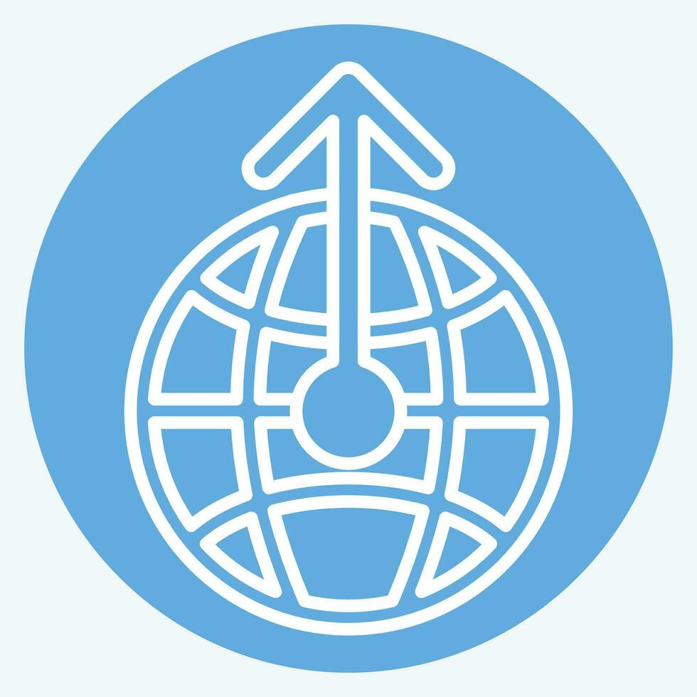Icon Internet Forcing. related to Climate Change symbol. blue eyes style. simple design editable. simple illustration vector