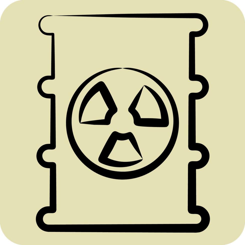 Icon Nuclear Pollution. related to Climate Change symbol. hand drawn style. simple design editable. simple illustration vector