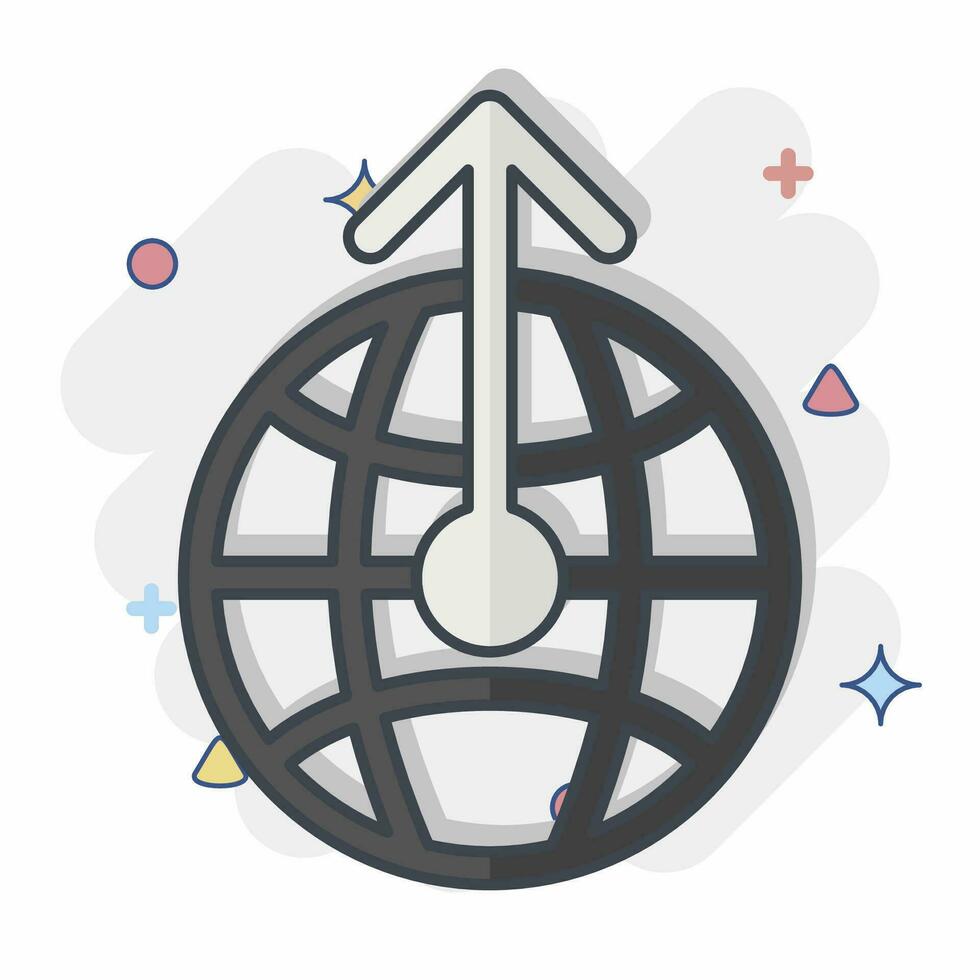 Icon Internet Forcing. related to Climate Change symbol. comic style. simple design editable. simple illustration vector