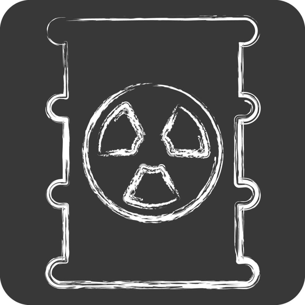 Icon Nuclear Pollution. related to Climate Change symbol. chalk Style. simple design editable. simple illustration vector