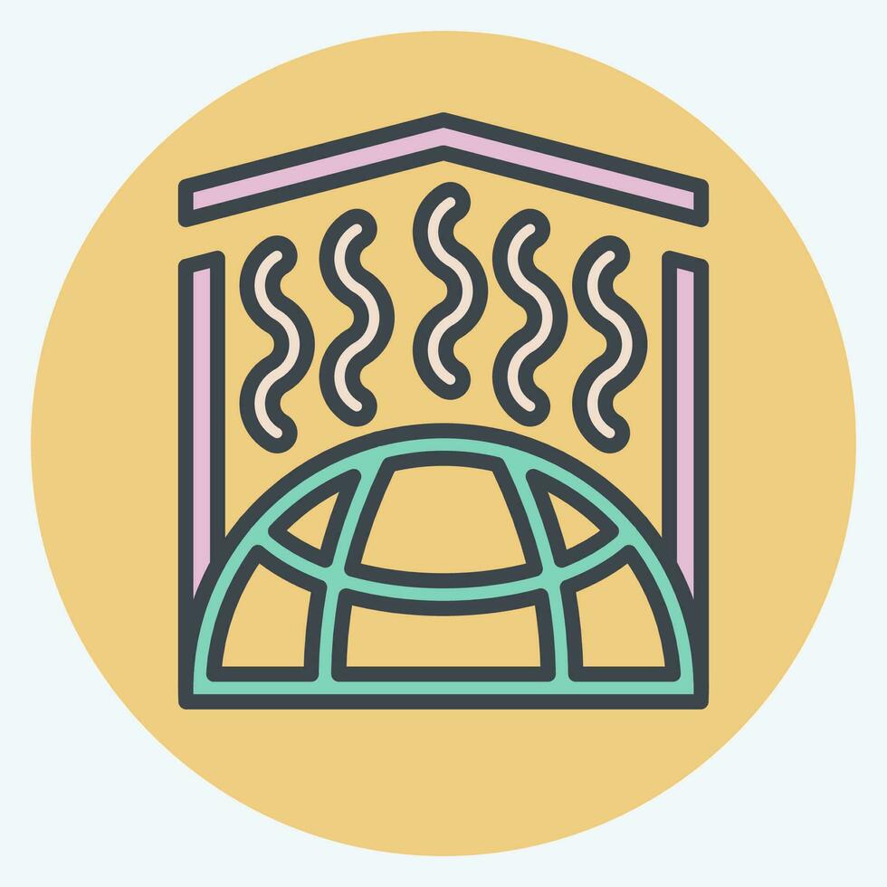 Icon Greenhouse Effect. related to Climate Change symbol. color mate style. simple design editable. simple illustration vector