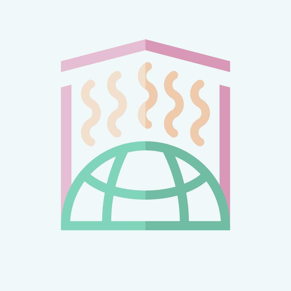 Icon Greenhouse Effect. related to Climate Change symbol. flat style. simple design editable. simple illustration vector