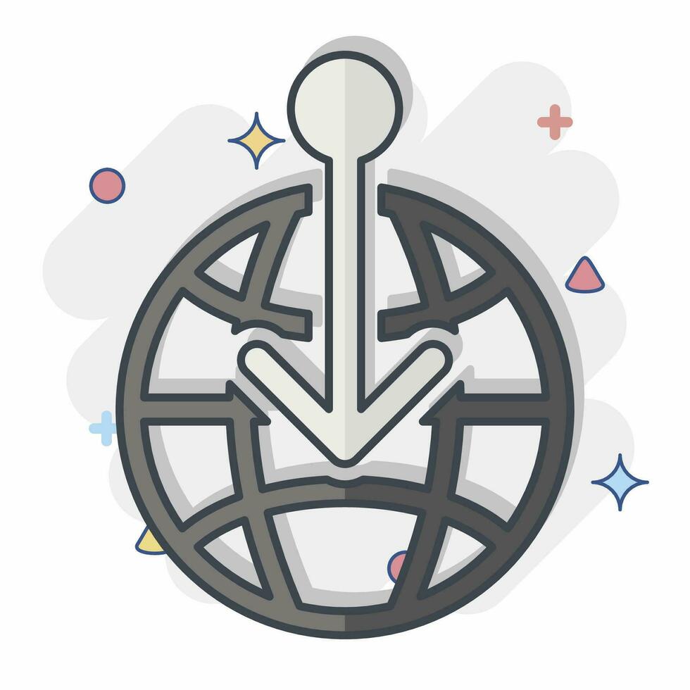 Icon External Forcing. related to Climate Change symbol. comic style. simple design editable. simple illustration vector