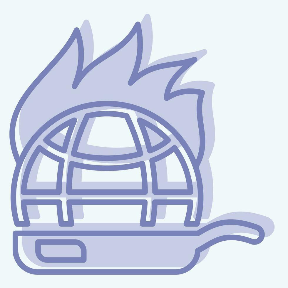 Icon Global Warming. related to Climate Change symbol. two tone style. simple design editable. simple illustration vector
