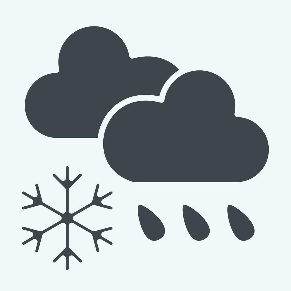 Icon Cloud Cover and Precipitation. related to Climate Change symbol. glyph style. simple design editable. simple illustration vector